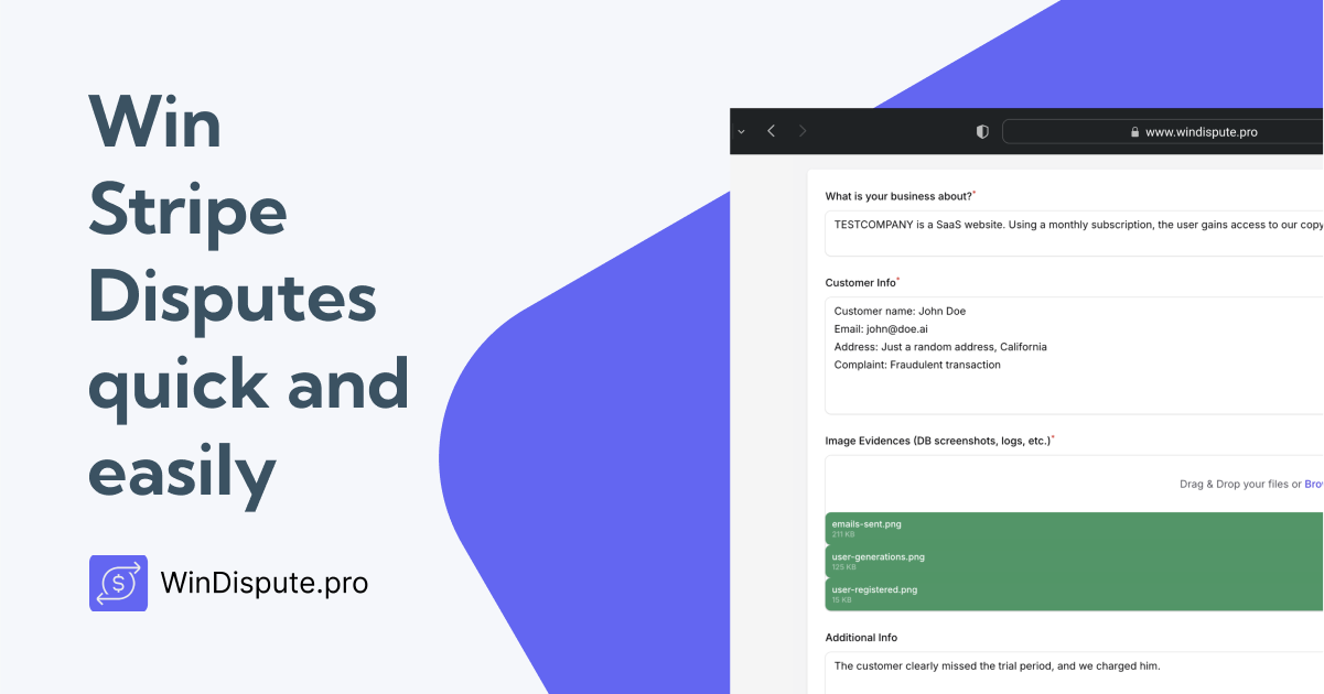 WinDispute.pro - Win Stripe Disputes easily - WinDispute.pro